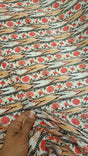 Rayon Challis Coral Peach Floral Print