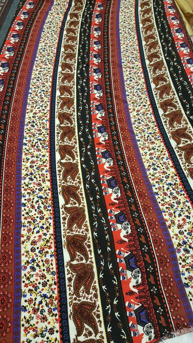 Rayon Challis Small Flower Print Multicolor