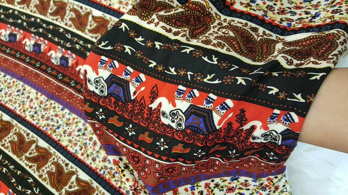 Rayon Challis Small Flower Print Multicolor