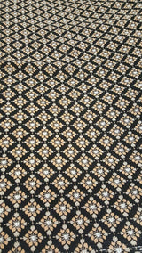 Rayon Challis Tiny Floral Print Black