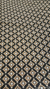Rayon Challis Tiny Floral Print Black