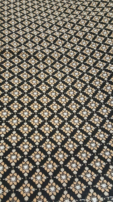 Rayon Challis Tiny Floral Print Black