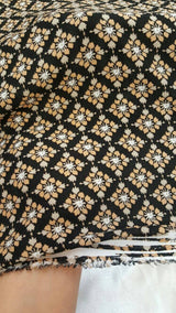 Rayon Challis Tiny Floral Print Black