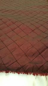 Brocade Taffeta Wine Geometric Square Fabric