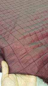 Brocade Taffeta Wine Geometric Square Fabric