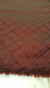 Brocade Taffeta Wine Geometric Square Fabric