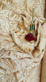 Gold Waves Satin Fabric