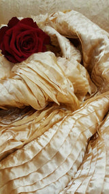 Gold Waves Satin Fabric