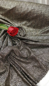 4 Way Stretch Glitter Fabric Black Gold