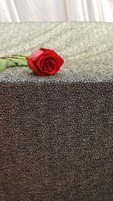 4 Way Stretch Glitter Fabric Black Gold