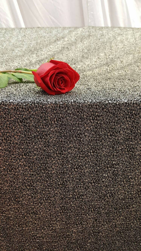 4 Way Stretch Glitter Fabric Black Gold