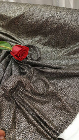 4 Way Stretch Glitter Fabric Black Gold