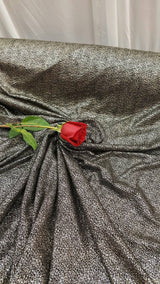 4 Way Stretch Glitter Fabric Black Gold