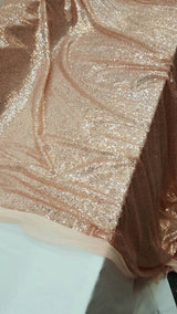Sequin Mesh Fabric Champagne Gold