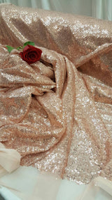 Sequin Mesh Fabric Champagne Gold