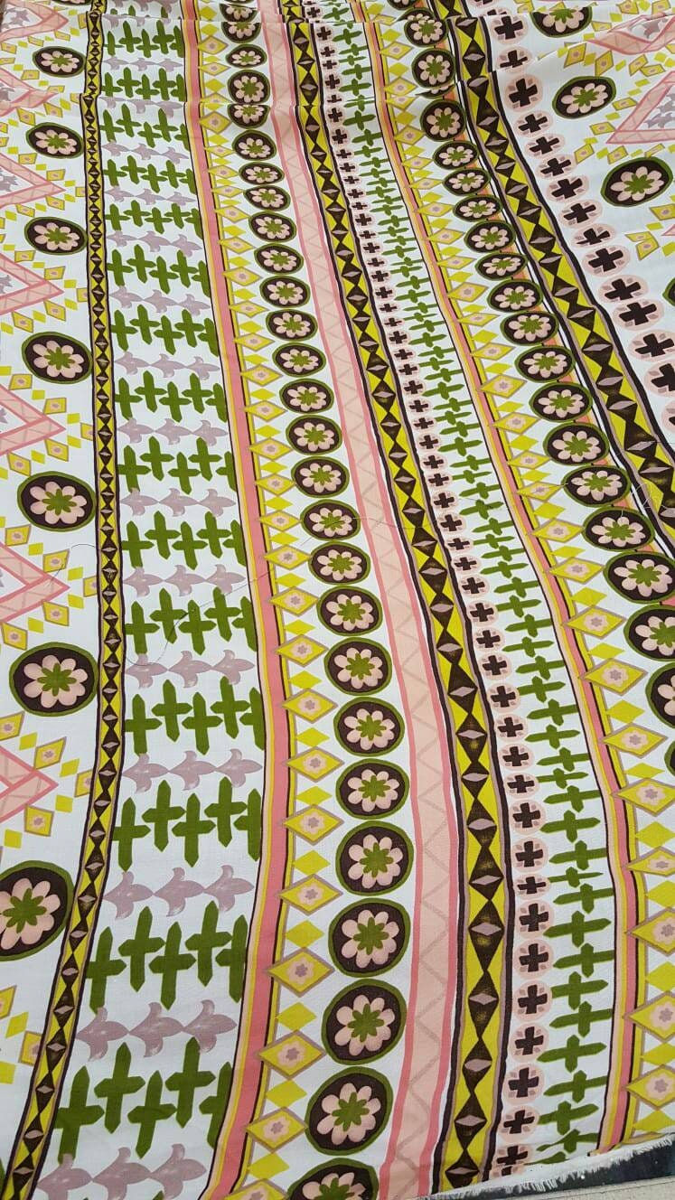 Rayon Challis Pastel Geometric Print