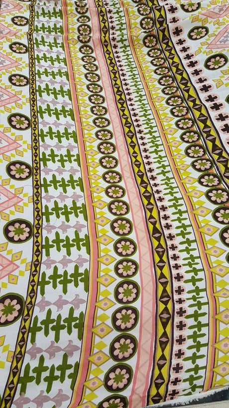 Rayon Challis Pastel Geometric Print