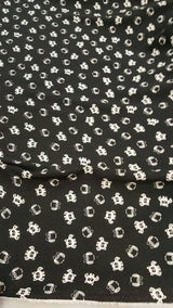 Rayon Challis Black and White Owls
