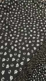 Rayon Challis Black and White Owls