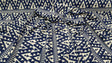 Rayon Challis Geometric White and Blue Fabric