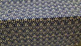 Rayon Challis Geometric White and Blue Fabric