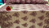 Embroidered Lace on Mesh Eggplant