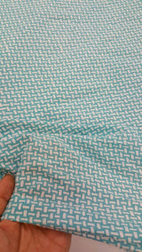 Rayon Challis Japanese Inspired Print Sage Off White