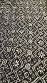 Rayon Crepe Geometric Black and White Fabric