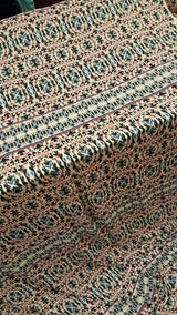 Rayon Challis Geometric Textured Blue Hues