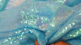 Sequin Fabric Sky Blue Iridescent