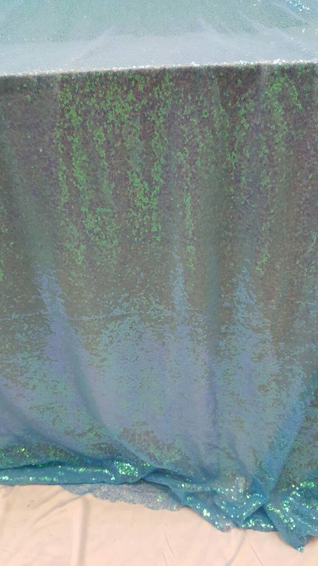 Sequin Fabric Sky Blue Iridescent