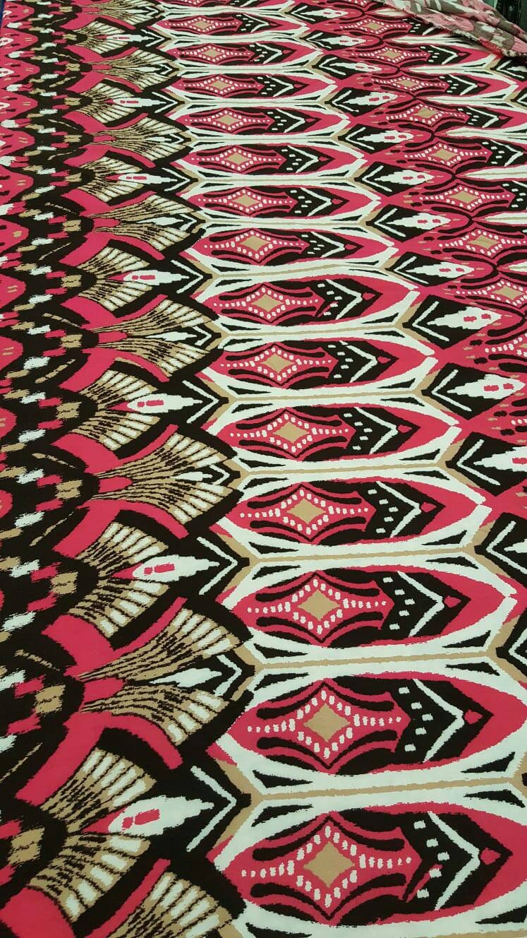 Rayon Challis Egyptian Print Magenta