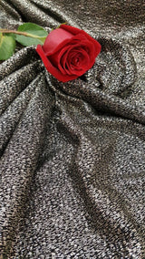 4 Way Stretch Glitter Fabric Black Gold