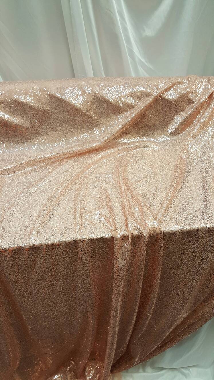 Sequin Mesh Fabric Champagne Gold