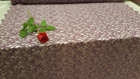 Beaded Lace Geometric Embroidered Mesh Mauve