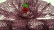 Embroidered Lace on Mesh Eggplant