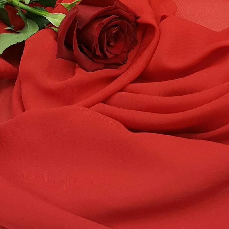 Red Chiffon Fabric