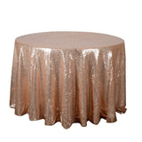 Rose Gold Sequin Tablecloth 108in Round