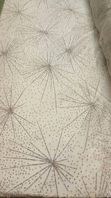 Glitter Lace Stars Silver Mesh