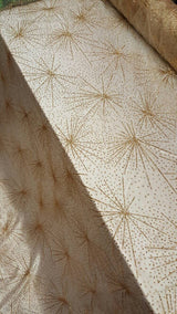 Gold Glitter Lace Stars Fabric