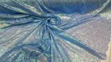 Blue Sequin Iridescent Fabric