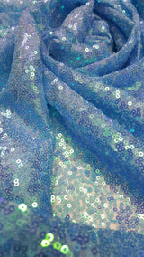 Blue Sequin Iridescent Fabric