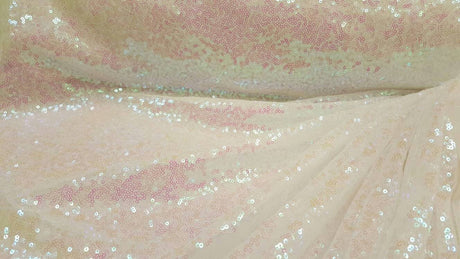 White Iridescent Sequin Hologram Fabric