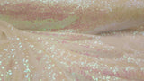 White Iridescent Sequin Hologram Fabric