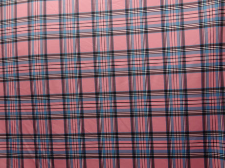 Pink Tartan Plaid Spandex Fabric - Pink Tartan Plaid, 58"/60" Width (1 Yard)