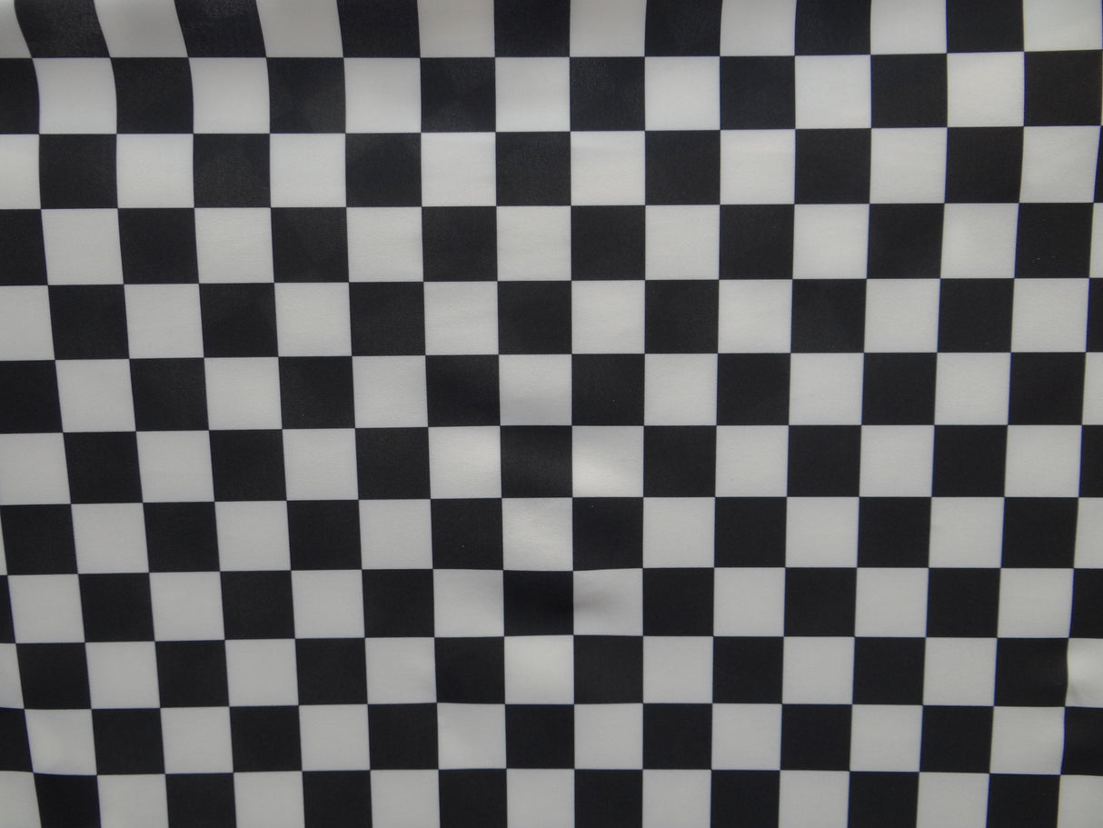Black And White Checkers Spandex Fabric - Black And White Checkered Print, 58"/60" Width (1 Yard)