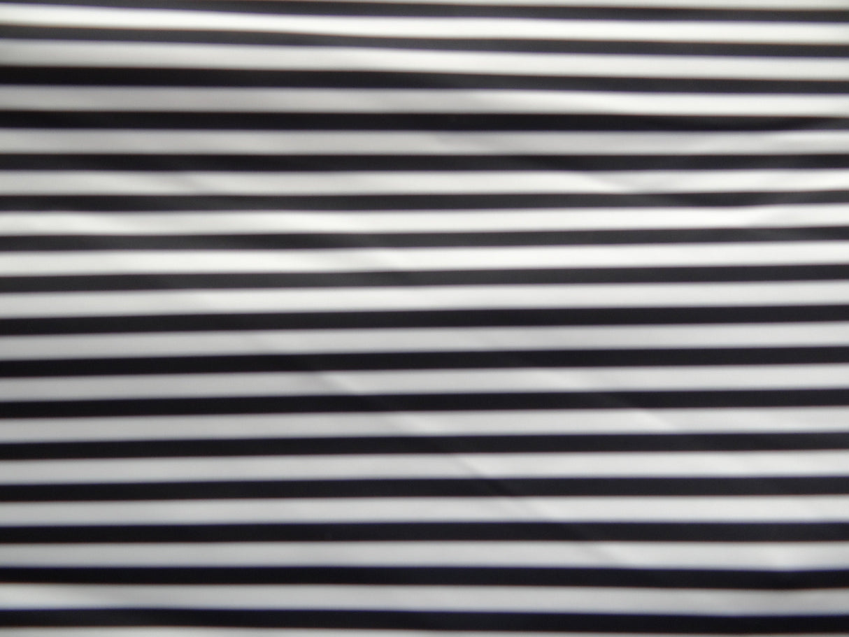 Black And White Half Inch Stripes Polyester Spandex Fabric - Black And White Half Inch Stripes, 58"/60" Width (1 Yard)