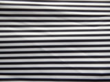 Black And White Half Inch Stripes Polyester Spandex Fabric - Black And White Half Inch Stripes, 58"/60" Width (1 Yard)