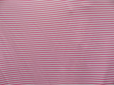 Pink Quarter Inch Striped Polyester Spandex Fabric - White And Pink Quarter Inch Stripes, 58"/60" Width (1 Yard)