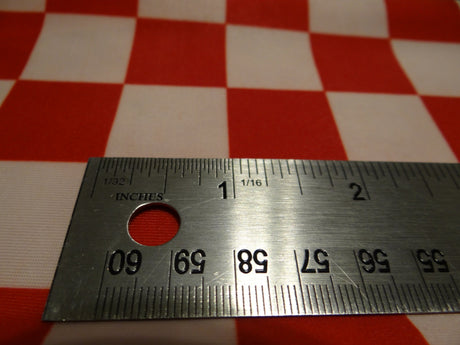 Red And White Checkered Print Polyester Spandex Fabric - Red And White Checkered Print, 58"/60" Width (1 Yard)